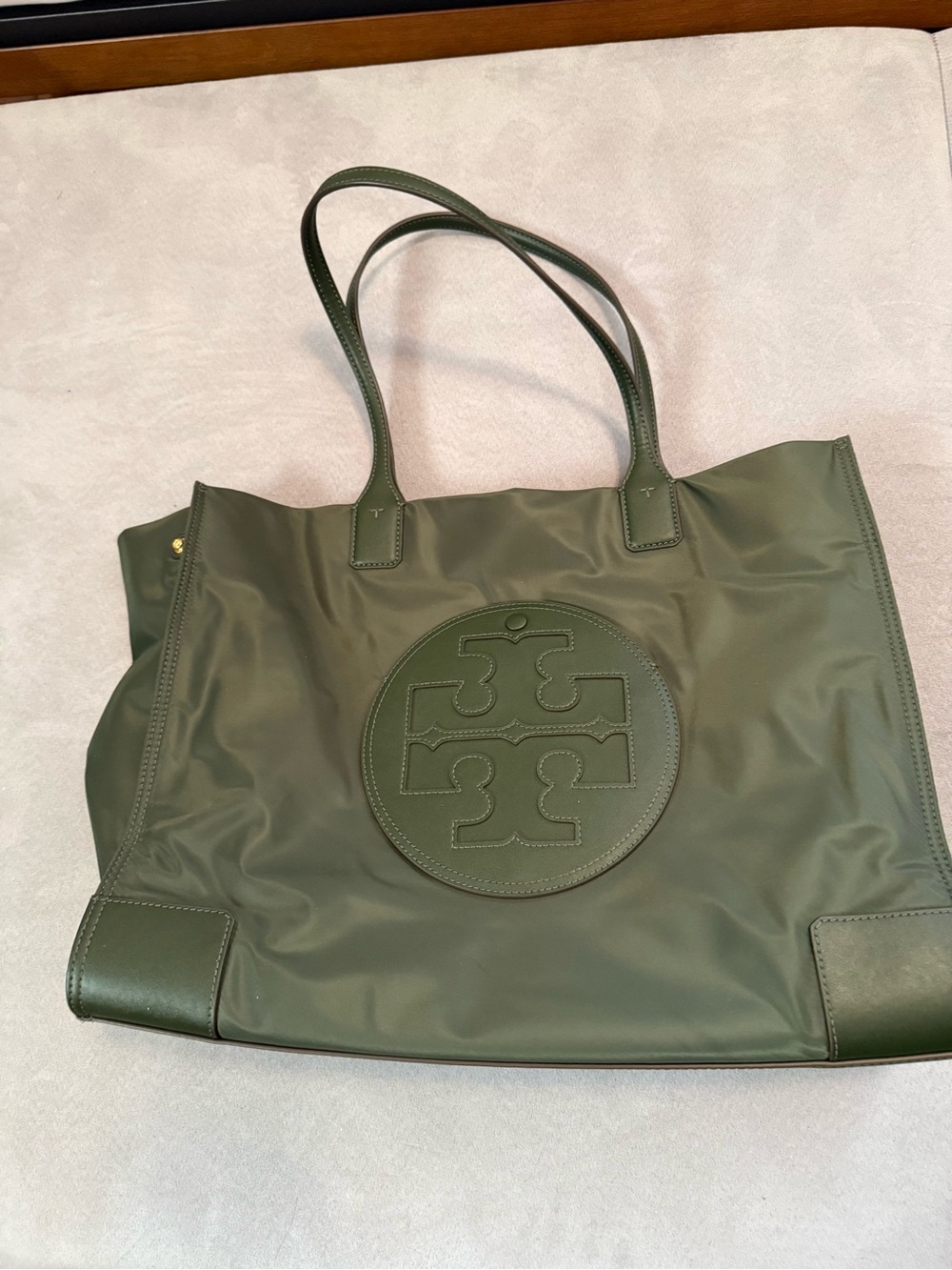 Tory Burch Olive Green Ella Nylon Tote